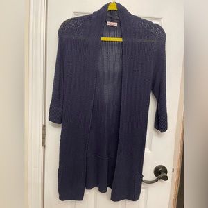 Women’s mid length sweater, navy, size S